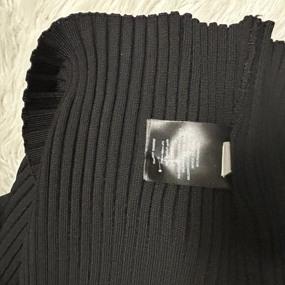 New Bebe Lindsey Halter Black Ribbed Bodycon Maxi Dress Size L Sleeveless - Picture 10 of 10